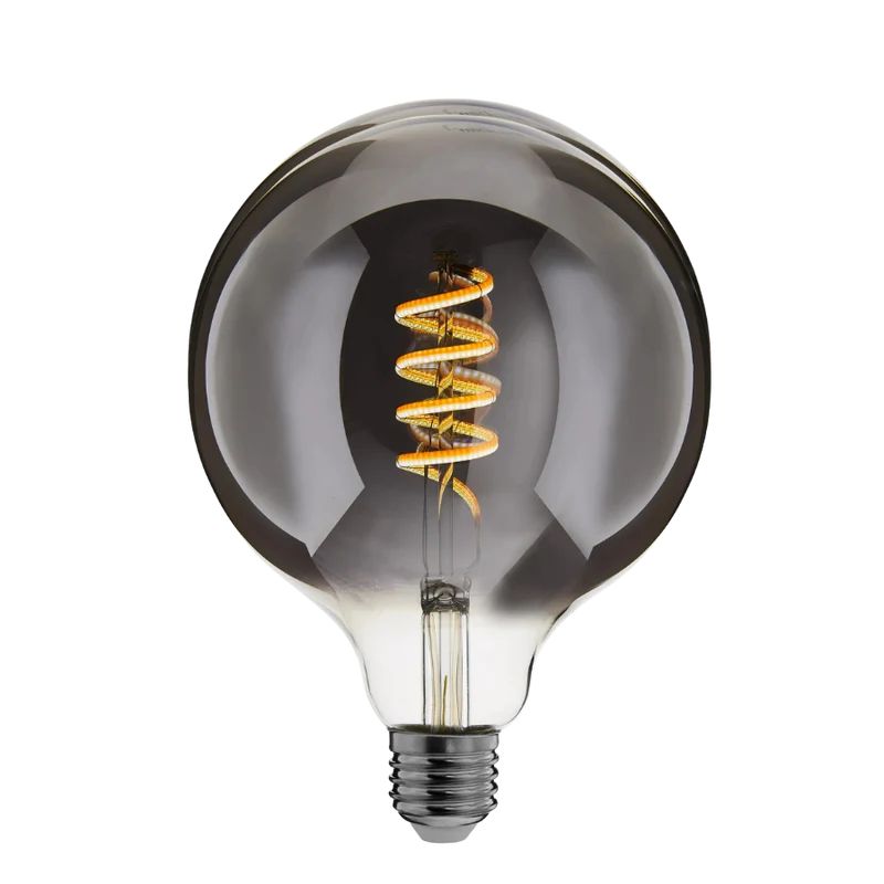 EcoDim Zigbee led lamp dimbaar E27, globe G125, Smokey 2000K-4000K
