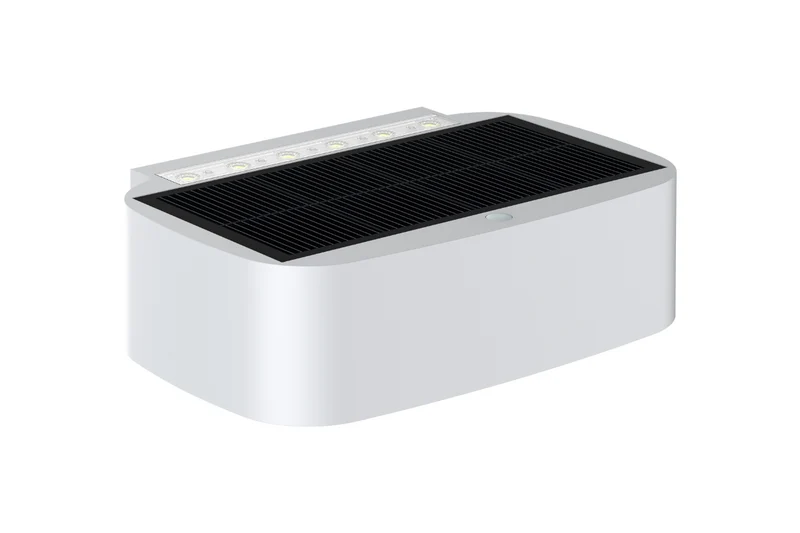 NexSun Aurora | 700 Lumen | Moderne, weiße Solar-Wandleuchte mit Auf- und Abwärtsbewegung