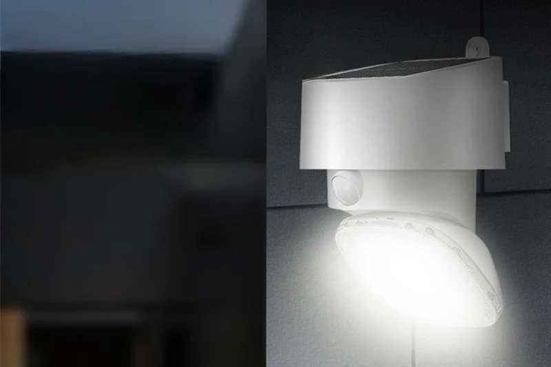 NexSun Nautilus | 2000 Lumen | Neigbare und drehbare Solar-Wandleuchte mit PIR-Sensor