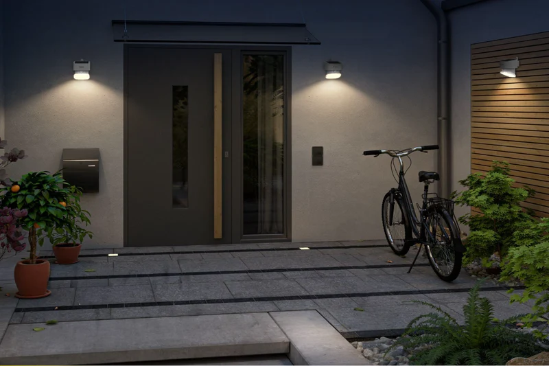 NexSun Nautilus | 2000 Lumen | Neigbare und drehbare Solar-Wandleuchte mit PIR-Sensor