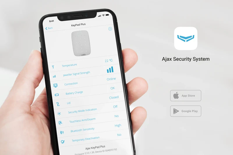 AJAX Funk-Bedienteil "KeyPad Plus" mit RFID-Leser