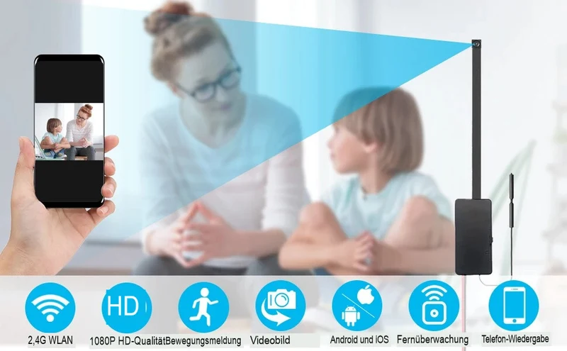 Wifi Mini Kamera Wlan Live App Überwachungskamera Video Ton Aufnahme Haus Auto Cam TuyaSmart App