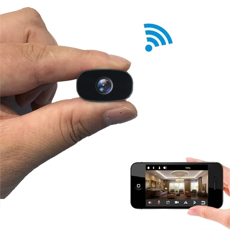 PNZEO W2 Mini Camera 1080P HD Wireless WiFi Remote Monitor Camera Tiny IP Camera Video Recorder Motion-Detectio(Hidden)