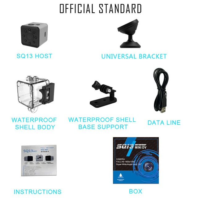 Original Mini Cam WIFI Camera SQ13 SQ23 SQ11 SQ12 FULL HD 1080P Night Vision Waterproof Shell CMOS Sensor Recorder Camcorder