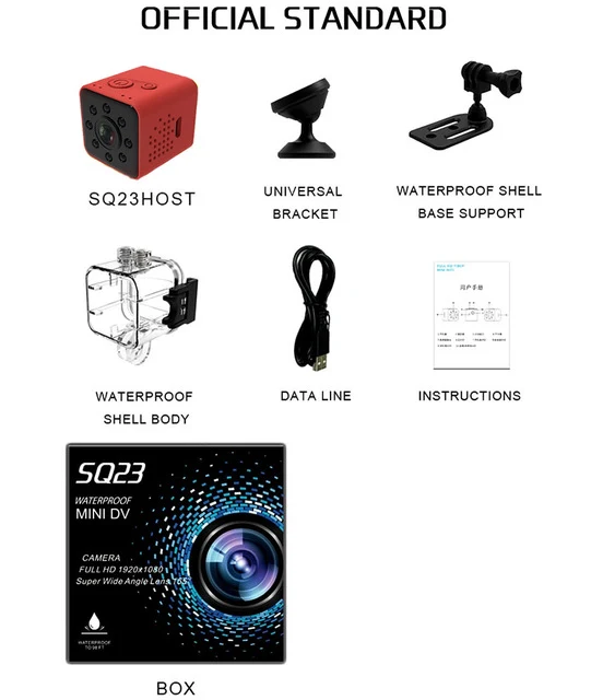 Original Mini Cam WIFI Camera SQ13 SQ23 SQ11 SQ12 FULL HD 1080P Night Vision Waterproof Shell CMOS Sensor Recorder Camcorder