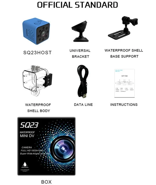 Original Mini Cam WIFI Camera SQ13 SQ23 SQ11 SQ12 FULL HD 1080P Night Vision Waterproof Shell CMOS Sensor Recorder Camcorder