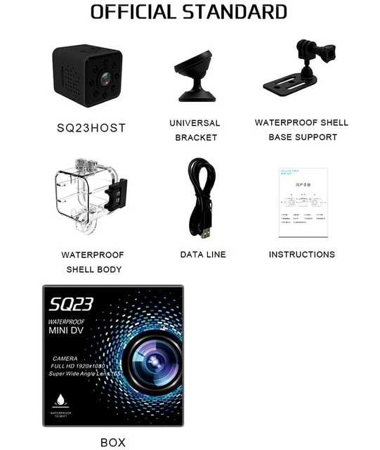 Original Mini Cam WIFI Camera SQ13 SQ23 SQ11 SQ12 FULL HD 1080P Night Vision Waterproof Shell CMOS Sensor Recorder Camcorder