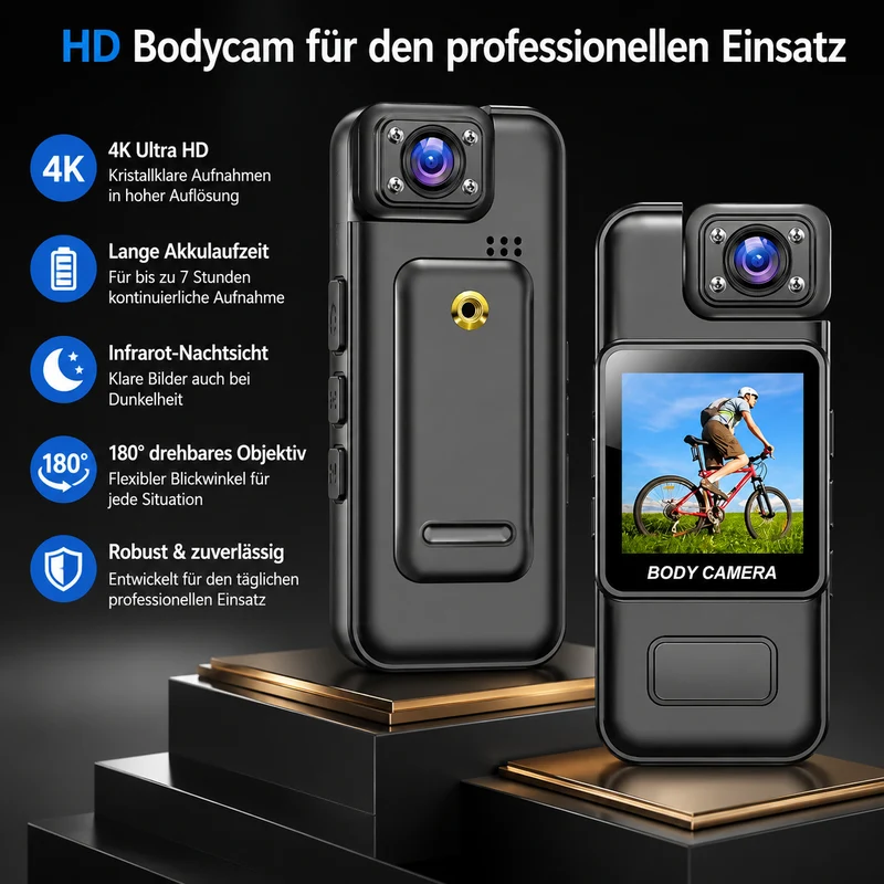 4K Bodycam Mini Kamera Video Überwachungskamera Actioncam Bikercam Motorrad Auto