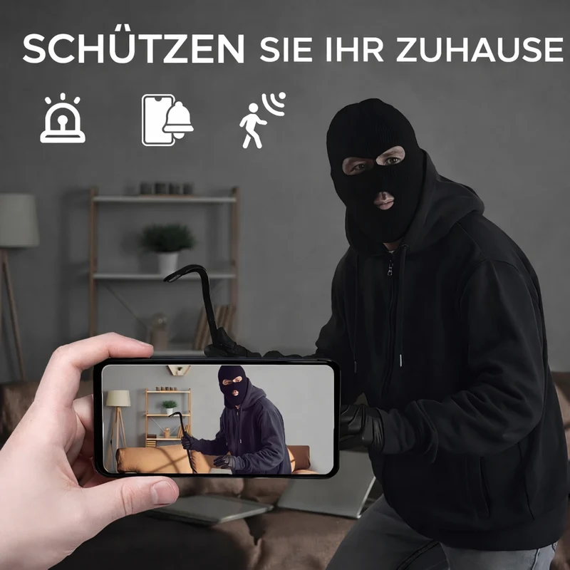 Wlan Überwachungskamera 1080p Wifi Mini Kamera mit Nachtsicht & Bewegungsmelder Haus Cam