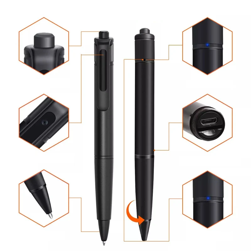 4K Kugelschreiber mit Versteckte Kamera Spycam Stift Cam Video Ton Bild Aufnahme Spionage Cam