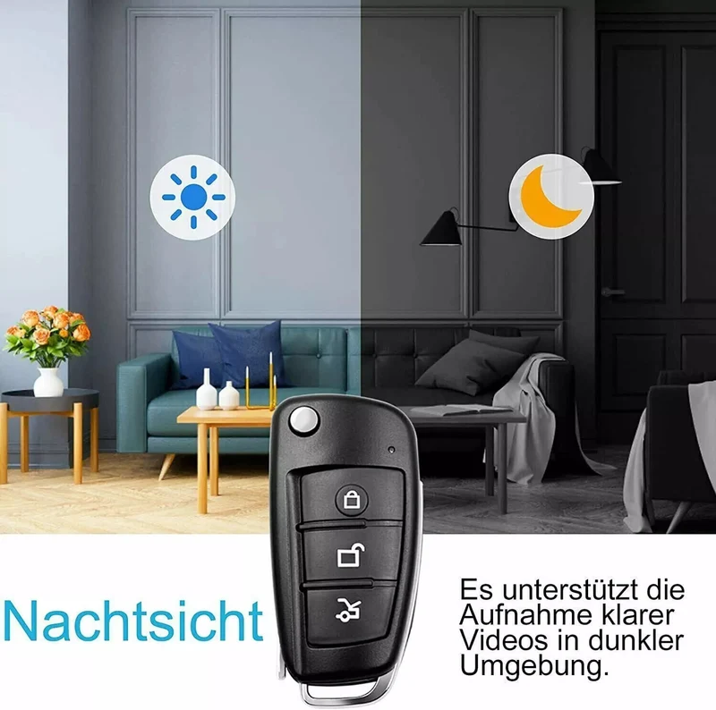 Autoschlüssel mit versteckte Full HD Kamera Foto Video Ton Aufnahme Spycam Bewegungsmelder Nachtsicht Auto